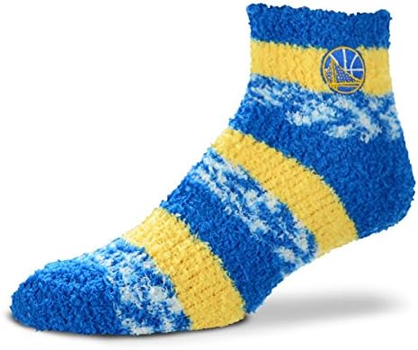 For Bare Feet NFL RMC Pro Stripe Fuzzy Sleep Socks-One Size Fits Most - Golden State Warriors
