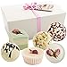BRUBAKER Cosmetics 6 Handmade Secret Romance Spa Bath Bombs Bath Melts Bath Truffles Gift Set - All Natural Vegan, Organic Shea Butter, Cocoa Butter and Olive Oil Moisturize Dry Skin