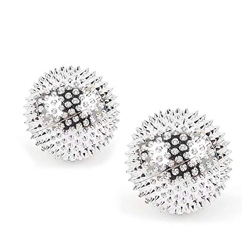 1 Pair of Magnetic Acupressure Balls in Silver Medium, Diameter 47 mm