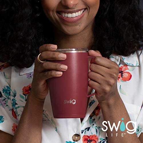 Swig Life 18oz Travel Mug with Handle and Lid, Stainless Steel
