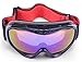 LW OTG Ski Goggles,for Men Women Adult,Skating Snowboard Eyewear Use Dual PC Uv Proof Lenses with Mirror Coating Anti-fog - Helmet Compatible with Extra Long Adjustable Strap[BLACK]
