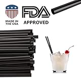 Jumbo Black Drinking Cocktail Straws: Made in USA, BPA Free: (5.75