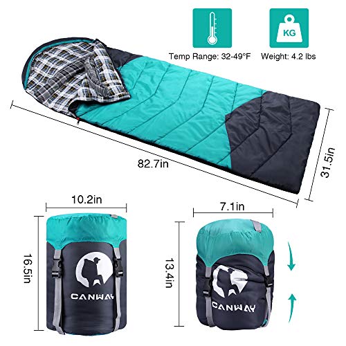 CANWAY Sleeping Bag with Compression Sack, Lightweight and Waterproof for Warm & Cold Weather, Comfo - //coolthings.us