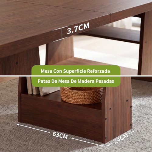 Simple Wisdom 160×80CM Comedor,Grande Mesa Comedor,Comedores Modernos,Estilo Industrial Mesa de Comedor,Patas de Alta Resistencia,para 6-8 Personas.(Nuez)