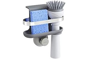 Umbra Holster Sure-Lock Sponge Caddy, Kitchen Organizer for Sink, Charcoal, 5.5 x 3.4 x 5.5"