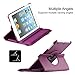 Apple iPad Mini Case / iPad Mini 2 case / iPad mini 3 Case - Thilon, 360 Degree Rotating Stand PU Leather Case Cover with Stand, Auto Sleep / Wake for iPad mini 1, 2, 3 case (Purple)