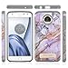 Moto Z Play Case, Moto Z Force Case,[Not Fit Z2 Play] Starshop Shock Proof Dual Layers Rugged Armor Phone Cover [Premium Screen Protector Included] For Motorola Moto Z Play/Moto Z Force-Marble Pattern