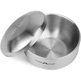 CHARMMAN Stainless Steel Shaving Soap &amp; Cream Bowl with Lid | Three-walls Heat Preservation | Heavy Weight Steel