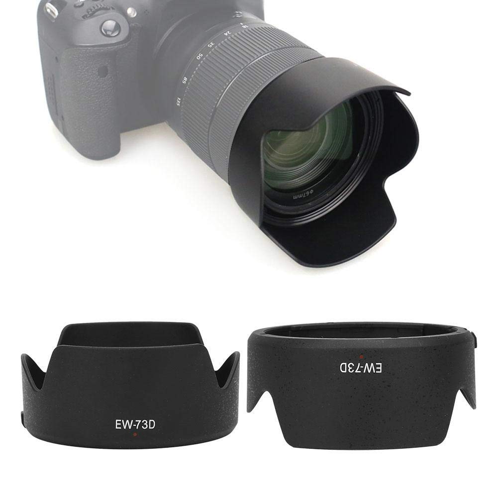 Yunir Lens Hood, EW-73D Black Plastic Camera Lens Hood Shade Cover Replacement for EF-S 18-135mm f / 3.5-5.6 IS USM