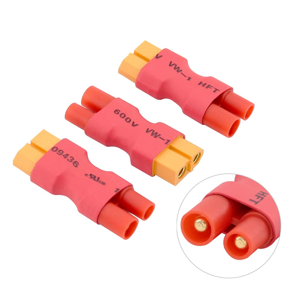 BDHI 3pcs No Wires Connector: Male 3.5MM Bullets to Female XT60 Adapter for Super Tigre Turnigy(BDHI-70)