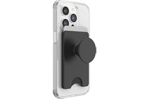 PopSockets Phone Wallet with Expanding Kickstand, Phone Card Holder - Black