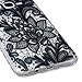 Galaxy J7 Case,ikasus Scratch-Proof Ultra Thin Crystal Clear Rubber Gel TPU Soft Silicone Bumper Case Cover with Shockproof Protective Case for Samsung Galaxy J7 SM-J700 (2015),Black Lace Flower #3