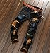 YTD Mens Distressed Ripped Biker Slim Jeans Stretched Moto Denim Pants (W38(Tag 40), A1 Gold)
