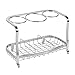 mDesign Steel Bathroom Countertop Hair Tool Storage Organizer Accessory Basket Tray, Vanity Table Holder for Hair Dryer, Straightener, Curling Iron, Styling Products, Hyde Collection - Chrome