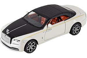 Andek 1:24 Rolls Royce Dawn Car Model Simulation Alloy Convertible Sports Car Sound and Light Pull Back Toy Car Boy Collectio