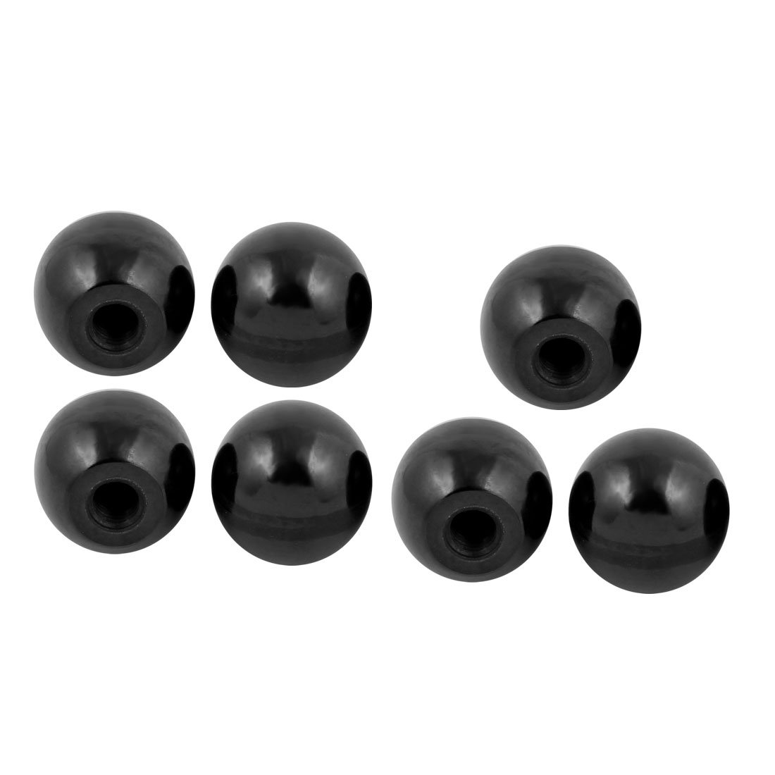 Sourcingmap 7Pcs Black Plastic Round Handle Ball Knob M12 Threaded 40mm Dia Machine Tools