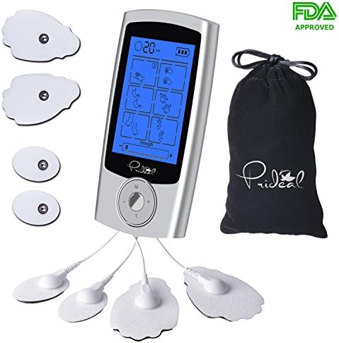 Tens Unit Pulse Massager - FDA Cleared Mini Smart Pain Relief Machine with 8 pads 16 Modes Hand Held Body Electrical Muscle Stimulator EMS Unit