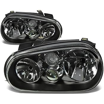 DNA motoring HL-OH-VWGOLF99-BK Headlight Assembly, Driver and Passenger Side