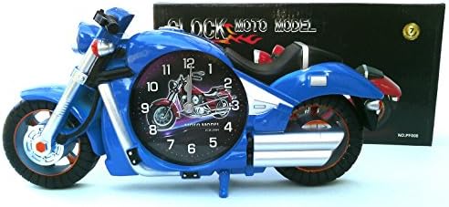 Clock Motorcycle Model 10.5'', Blue (Alarm Sound)