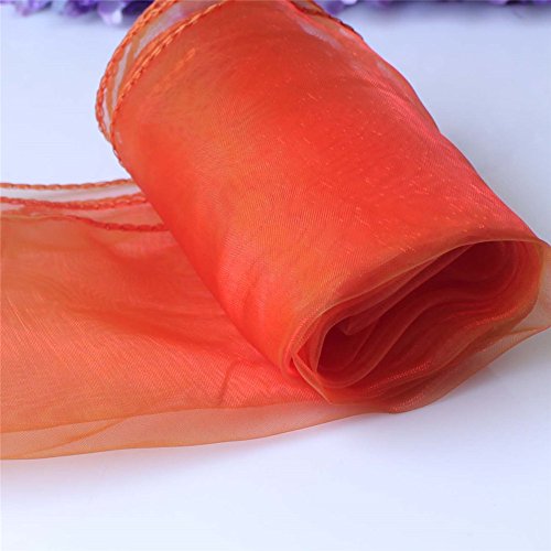 Yontree 10Pcs Sheer Organza Table Runner Wedding Party Banquet Decoration 12" x 108" - Thumbnail 2