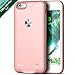 iPhone 6 Plus/6s Plus Battery Case, Smiphee Ultra Slim Portable Charging Case for iPhone 6 Plus/ 6s Plus(5.5 inch) with 3000mAh Capacity/External Juice Pack Charger Case- (Rose Gold)