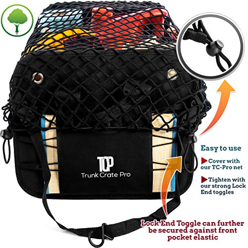 TrunkCratePro Premium Multi Compartments Collapsible Portable Trunk Organizer Cover for auto, SUV, Truck, Minivan (Net Cover Only for Sale)