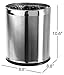 Brelso 'Invisi-Overlap' Open Top Stainless Steel Trash Can, Small Office Wastebasket, Modern Home Décor, Round Shape