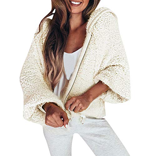Jacket Women Winter Sale,Women Hooded Long Sleeve Zipper Pullover Blouse Shirts Coat Sweatshirt BG/S,Golf Equipment,Beige,S - Thumbnail 2