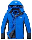 Wantdo Men's Waterproof Rain Jacket Breathable Hiking Coat Mountain Rain Wear Hooded Windbreaker Insulated Sportswear