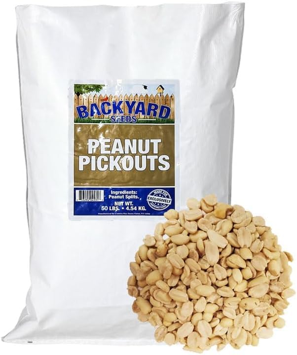 CountryMax Backyard Seeds Shelled Peanut Pickouts 50lbs - Premium Skinless Peanuts for Wild Birds & Squirrels, No Waste, High Protein Image