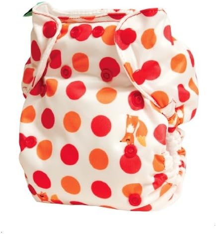 Bummis Tots Bots Easy Fit One-Piece Diaper 8-35 lbs, Snap (Fox N Spots)