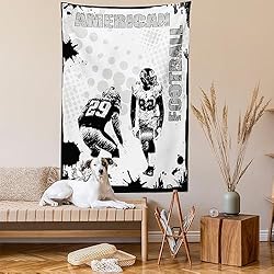 Ambesonne Sports Tapestry, Grungy American Football