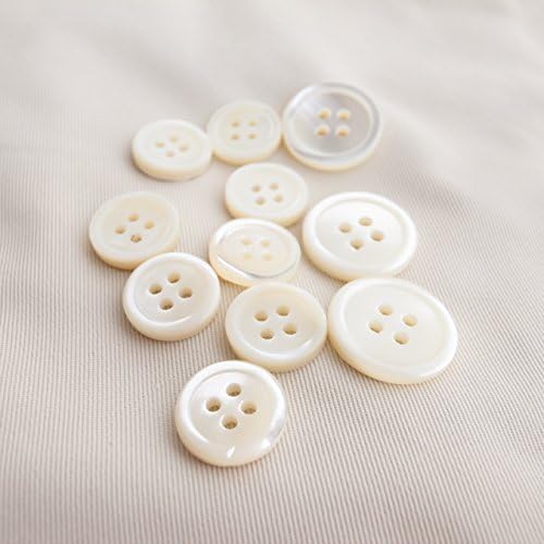 Takashima Trocas Shell Buttons,#00017JK Four-Hole,15mm(5/8'')8Pieces&20mm(13/16'')3Pieces Suit Buttons Set