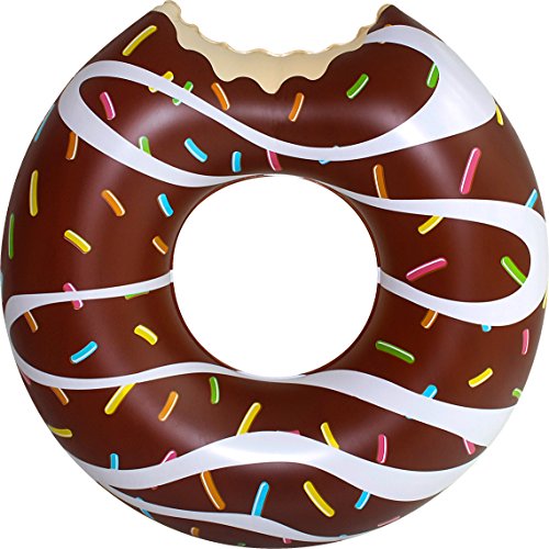 AIRTIME Swim Ring Giant Donut Bite Adult Size Inflatable Water Pool Float Toy Def Size: 58.26 inches