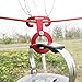 TRIWONDER Ultralight Aluminum T-Ring Hooks, Paracord Tension Camp Hooks Guyline Cord Adjuster for Tent Camping Hiking Backpacking Outdoor Activity (Red - 6 Pack)