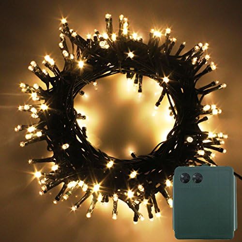 LED Battery Power Operated String Fairy Lights Christmas Xmas Garden Party Wedding Decoration (300 LEDs, Warm White)