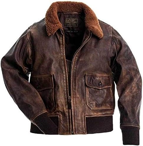 Aviator G-1 Flight Jacket Distressed Brown Real Leather Bomber Jacket