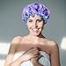 Mudder Waterproof Women Shower Bath Cap, 2 Pack, Pink and Purple