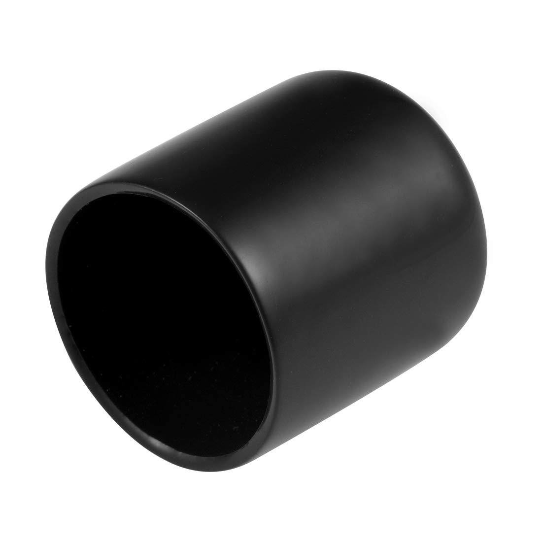 sourcing map 20pcs Rubber End Caps 27mm ID Vinyl Round Tube Bolt Cap Cover Thread Protectors Black