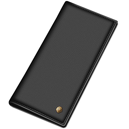 Laorentou men genuine cow leather wallet long purse card holder n…