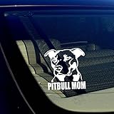 PITBULL MOM Decal Sticker Car Window Bumper Wall I Love My Rescue Dog 4