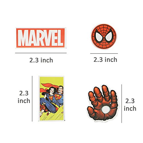 Cartoon Stickers, Echeer Superheros PVC Waterproof Stickers for Decorate Laptop, Notebooks, Car, Bicycle, Skateboards, Luggage etc (50PCS No-Duplicate Stickers Pack) (Pack-A) - Thumbnail 3