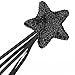 Bilipala Black Star Magic Wands Fairy Princess Wand Masquerade Wand for Kids Birthday Baby Shower Party Supplies, 2 Counting