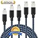 Aonsen Lightning Cable 5Pack 3FT 6FT 6FT 10FT 10FT Nylon Braided Certified iPhone Cable USB Cord Charging Charger for iPhone X/8/8 Plus/7/7 Plus/6s/6s Plus/6/6 Plus/5/5S/5C/SE/iPad Black Blue
