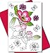 Art Eclect Adult Coloring Flower Greeting Cards for Birthdays, Anniversary, Thank You and Sympathy Cards (10 Cards and 10 Envelopes, Set Flowers B/Pink)