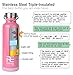Rehydrate Pro 25oz Insulated Water Bottle with Straw, Bonus Lids and Leak Proof Flask to Keep Liquids Hot or Cold- Triple Wall Vacuum Water Bottle Insulated, Perfect for Gifts