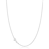 Jewlpire 18k Gold Plated 925 Sterling Silver Chain Necklace for Women, 1mm Cable Chain Necklace Sturdy & Shiny Women's Chain Necklaces 14 16 17 18 20 22 24 Inch