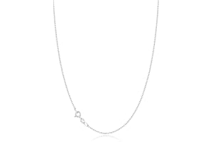 Jewlpire 18k Gold Plated 925 Sterling Silver Chain Necklace for Women, 1mm Cable Chain Necklace Sturdy & Shiny Women's Chain Necklaces 14 16 17 18 20 22 24 Inch