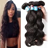 Jolia Hair 6A Grade Virgin Brazilian Body Wave Hair 3Bundles, 100% Unprocessed Human Hair Weave Extensions Can Be Dyed and Bleached