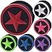 (1 Pair ONLY) Star Flexible Silicone Flesh tunnel Ear Gauge Plug Size Available 2g (6mm) to 1
